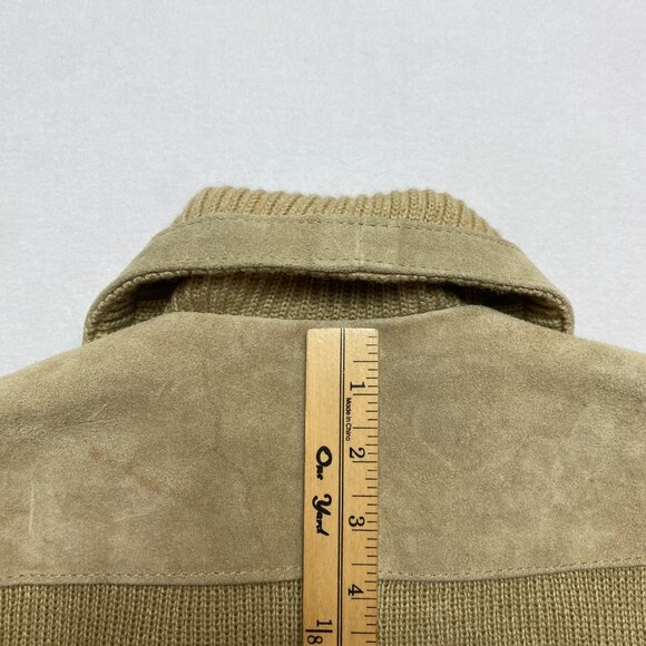 Vintage Alan Stuart  Cowhide Jacket Mens S Tan Bomber Suede Full Zip NWD - Picture 12 of 14
